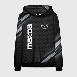 Толстовка-худи мужская Mazda карбон, цвет: 3D-черный