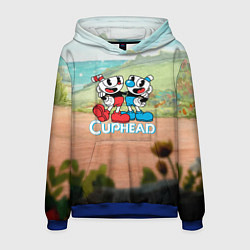 Толстовка-худи мужская Cuphead природа, цвет: 3D-синий