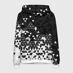 Толстовка-худи мужская Геометрические грани, цвет: 3D-белый