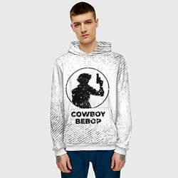 Толстовка-худи мужская Cowboy Bebop с потертостями на светлом фоне, цвет: 3D-белый — фото 2