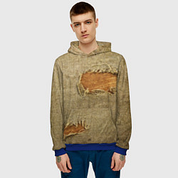 Толстовка-худи мужская Старая рваная мешковина - авангард, цвет: 3D-синий — фото 2