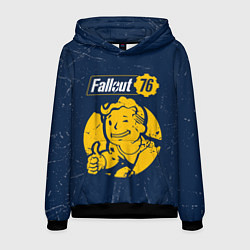 Толстовка-худи мужская FALLOUT 76 - Черточки, цвет: 3D-черный