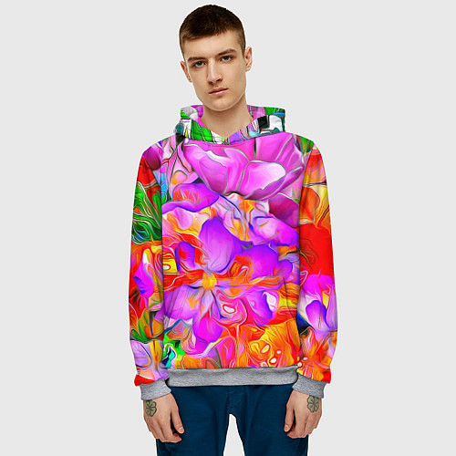 Мужская толстовка Flower Illusion / 3D-Меланж – фото 3