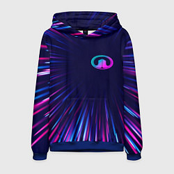 Толстовка-худи мужская Great Wall neon speed lines, цвет: 3D-синий