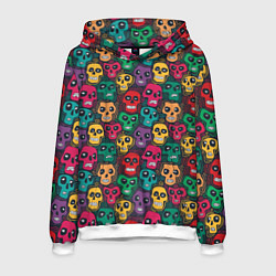 Толстовка-худи мужская Череп с глазами, цвет: 3D-белый