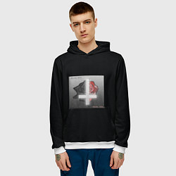Толстовка-худи мужская Pyrokinesis - Black Roze x Red Roze, цвет: 3D-белый — фото 2