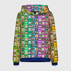 Толстовка-худи мужская Minecraft characters neon, цвет: 3D-синий