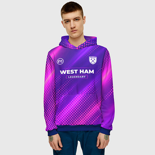 Мужская толстовка West Ham legendary sport grunge / 3D-Синий – фото 3