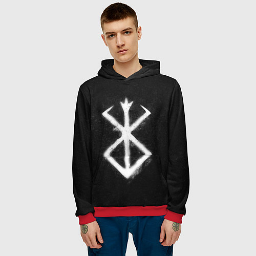 Мужская толстовка Берсерк гранж / 3D-Красный – фото 3