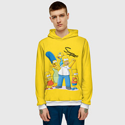 Толстовка-худи мужская Simpson family, цвет: 3D-белый — фото 2