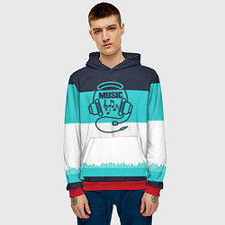 Толстовка-худи мужская Твой ритм, цвет: 3D-красный — фото 2