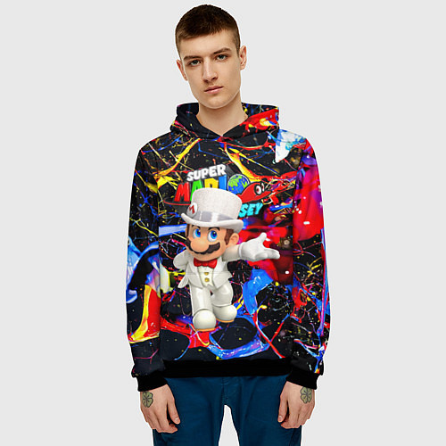 Мужская толстовка Super Mario Odyssey - Nintendo - видеоигра / 3D-Черный – фото 3