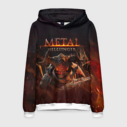 Толстовка-худи мужская Полудемон Metal Hellsinger, цвет: 3D-белый