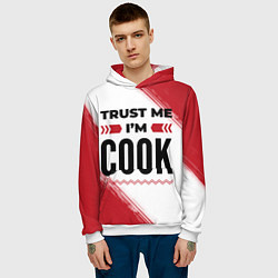 Толстовка-худи мужская Trust me Im cook white, цвет: 3D-белый — фото 2