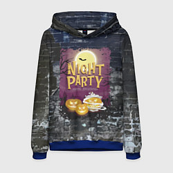 Толстовка-худи мужская Ночная вечеринка - Pumpkin, цвет: 3D-синий