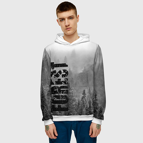 Мужская толстовка Gray Forest / 3D-Белый – фото 3