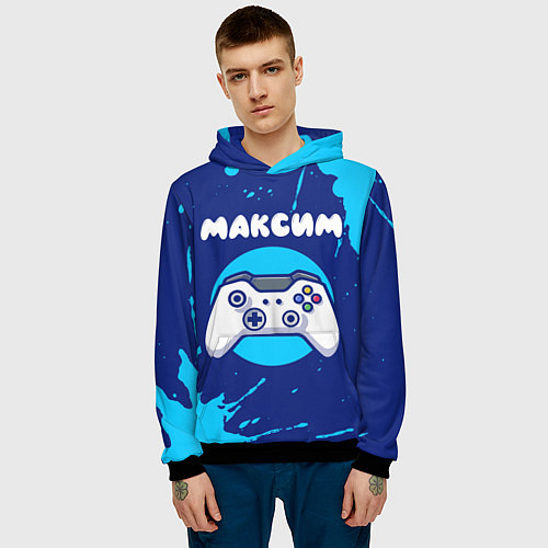 Мужская толстовка Максим геймер / 3D-Черный – фото 3
