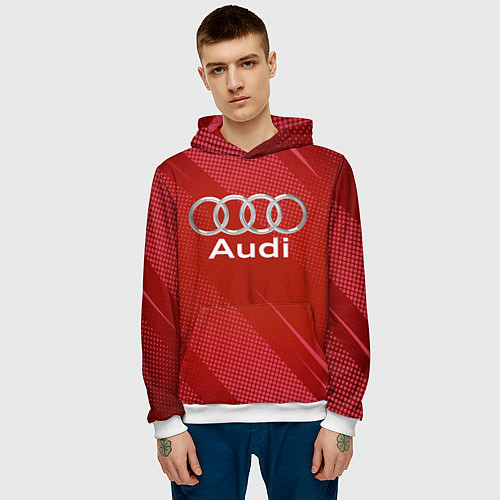 Мужская толстовка Audi abstraction / 3D-Белый – фото 3