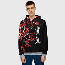 Толстовка-худи мужская Сакура в цвету, цвет: 3D-меланж — фото 2