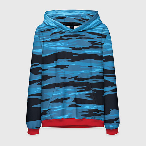 Мужская толстовка Волны Камуфляж / 3D-Красный – фото 1