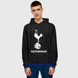 Толстовка-худи мужская Tottenham sport на темном фоне, цвет: 3D-синий — фото 2