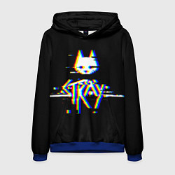 Толстовка-худи мужская Stray glitch logo, цвет: 3D-синий