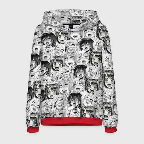 Мужская толстовка Разные девушки Ахегао / 3D-Красный – фото 1