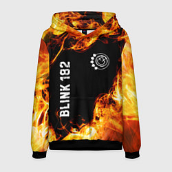 Толстовка-худи мужская Blink 182 и пылающий огонь, цвет: 3D-черный