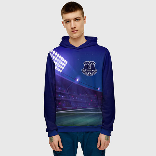 Мужская толстовка Everton ночное поле / 3D-Синий – фото 3