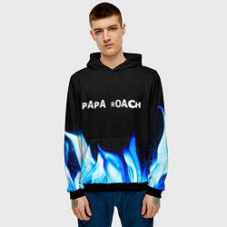 Толстовка-худи мужская Papa Roach blue fire, цвет: 3D-черный — фото 2