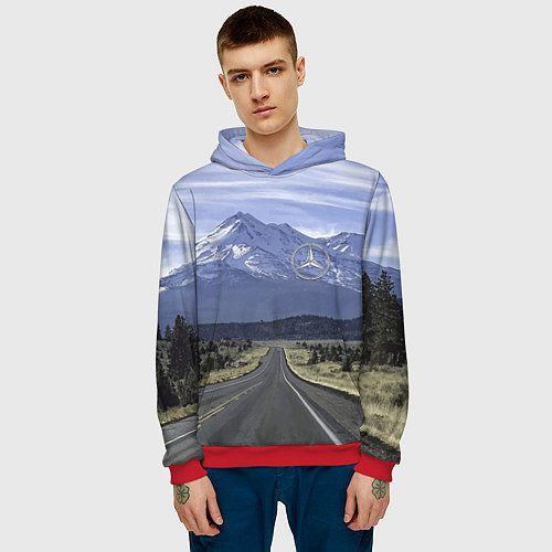 Мужская толстовка Мерседес - очередная вершина! / 3D-Красный – фото 3