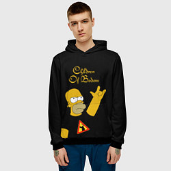 Толстовка-худи мужская Children of Bodom Гомер Симпсон рокер, цвет: 3D-черный — фото 2