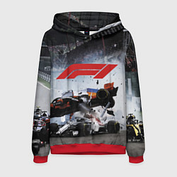 Толстовка-худи мужская Формула 1 - ни за что, блин!, цвет: 3D-красный