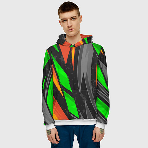Мужская толстовка Абстракция / 3D-Белый – фото 3