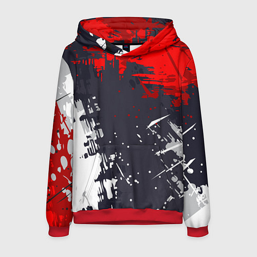 Мужская толстовка Абстрактные брызги / 3D-Красный – фото 1