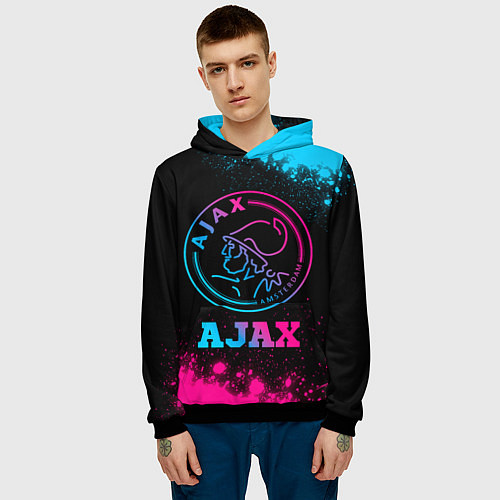 Мужская толстовка Ajax - neon gradient / 3D-Черный – фото 3