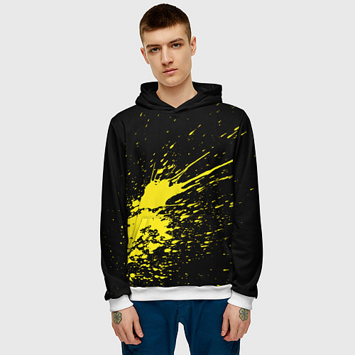 Мужская толстовка Желтые брызги / 3D-Белый – фото 3