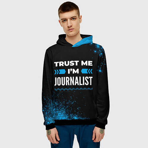 Мужская толстовка Trust me Im journalist dark / 3D-Черный – фото 3