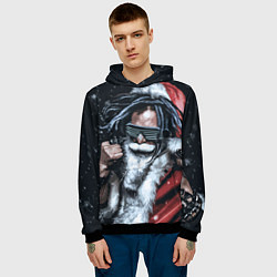 Толстовка-худи мужская Cool Santa Rastaman, цвет: 3D-черный — фото 2
