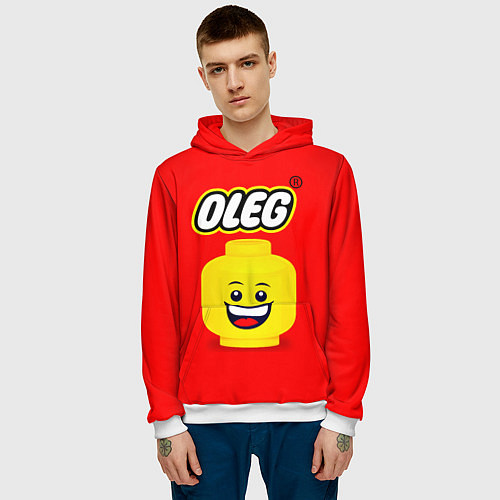 Мужская толстовка Олег Lego / 3D-Белый – фото 3