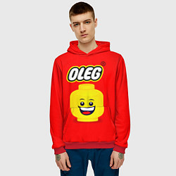 Толстовка-худи мужская Олег Lego, цвет: 3D-красный — фото 2