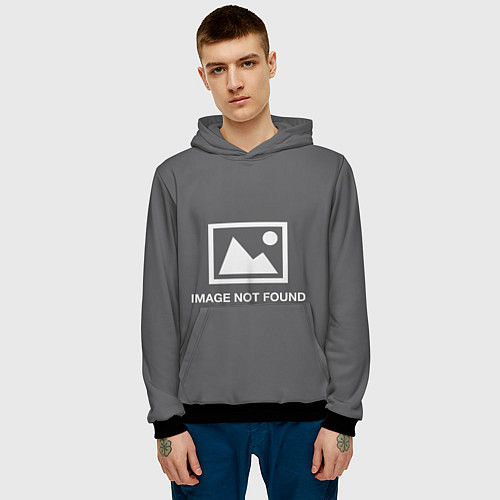 Мужская толстовка Image not found / 3D-Черный – фото 3