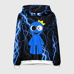 Толстовка-худи мужская Радужные друзья Синий молния, цвет: 3D-белый