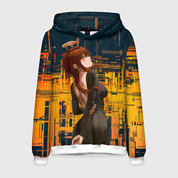 Толстовка-худи мужская Макима - chainsaw man, цвет: 3D-белый