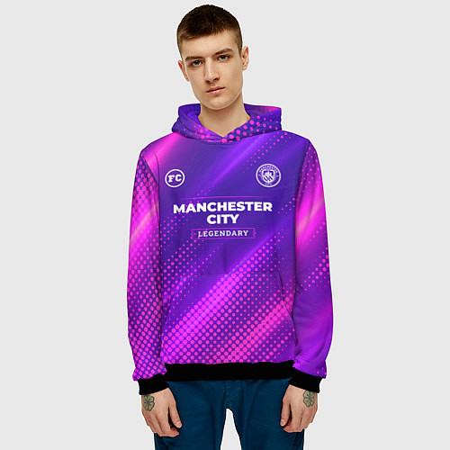 Мужская толстовка Manchester City legendary sport grunge / 3D-Черный – фото 3