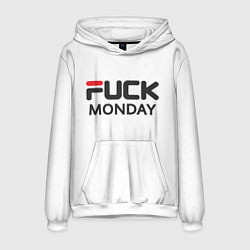 Толстовка-худи мужская Fuck monday: fila, antibrand, цвет: 3D-белый