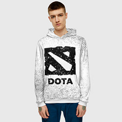 Толстовка-худи мужская Dota с потертостями на светлом фоне, цвет: 3D-белый — фото 2