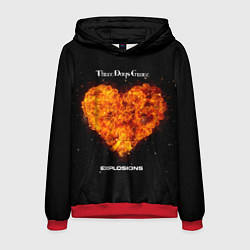 Толстовка-худи мужская Explosions - Three Days Grace, цвет: 3D-красный