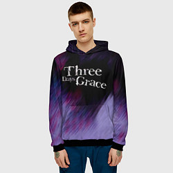 Толстовка-худи мужская Three Days Grace lilac, цвет: 3D-черный — фото 2