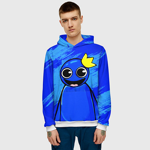 Мужская толстовка Радужные друзья: веселый Синий / 3D-Белый – фото 3